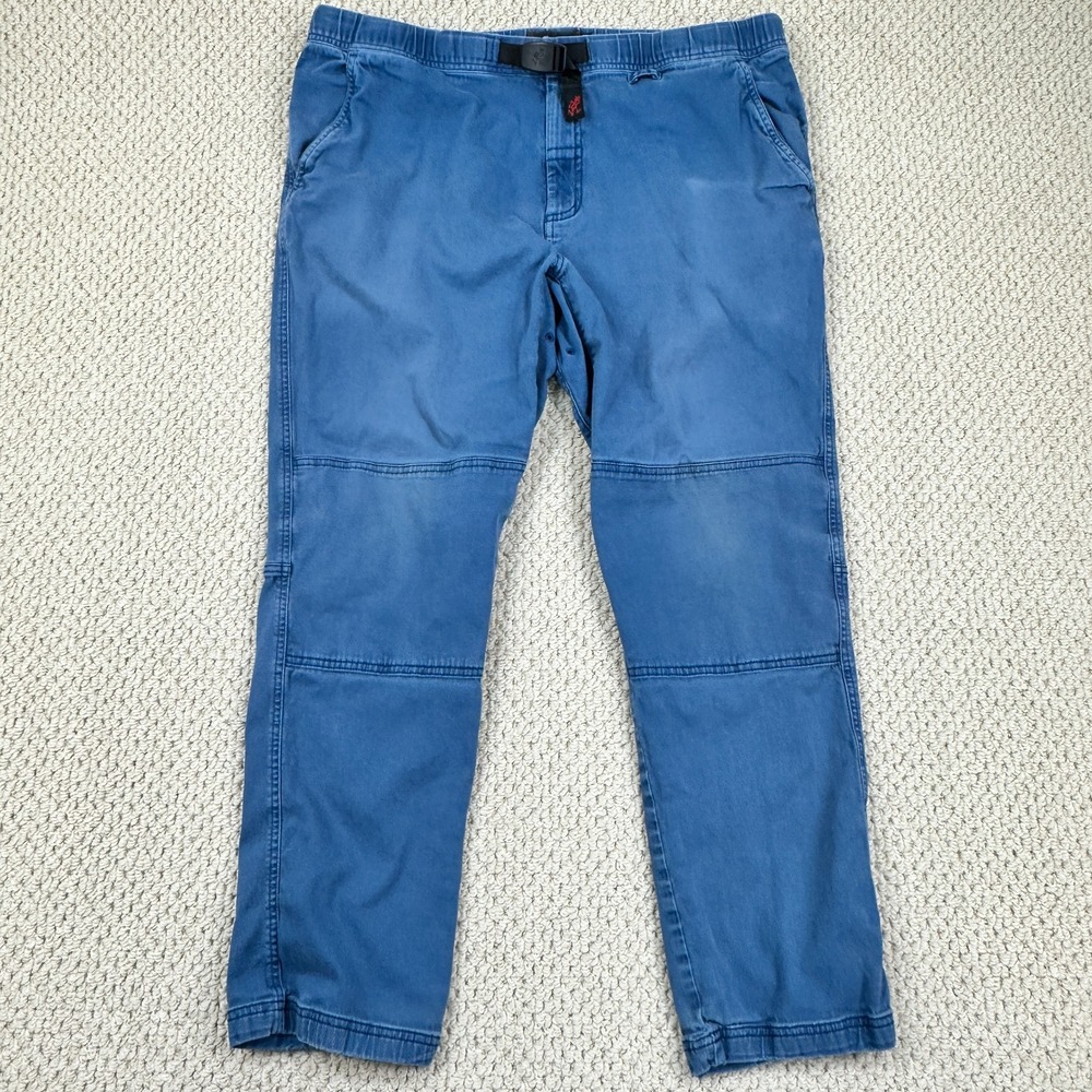 Gramicci Pants Fits Mens XL x 29" Blue Climber G Cinch Belt Stretch Distressed